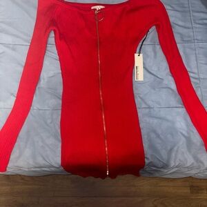 Haute Monde Red Long Sleeve Dress